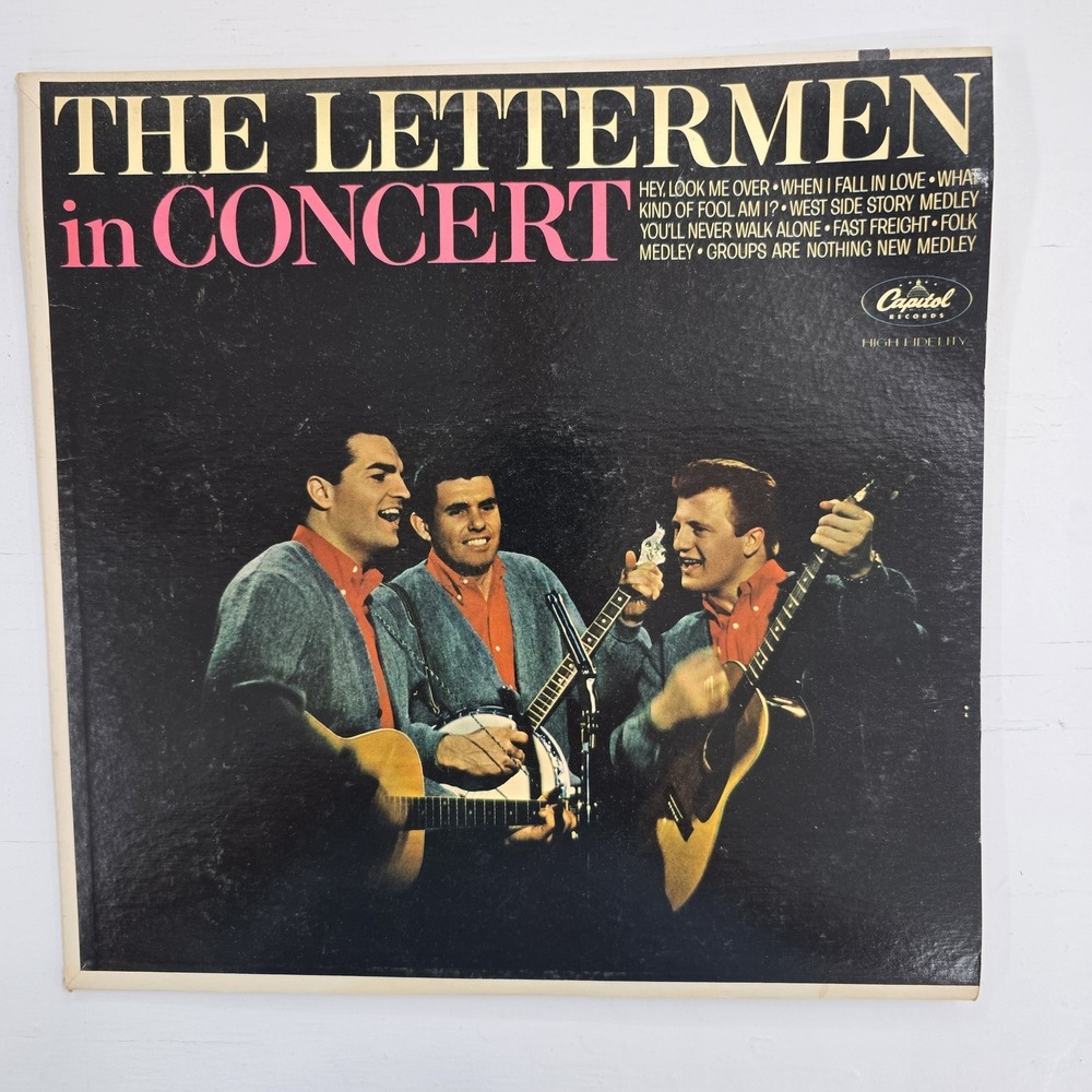 The Lettermen In Concert LP VG/VG Pop Vocal 1963 Vintage Vinyl Capitol T-1936